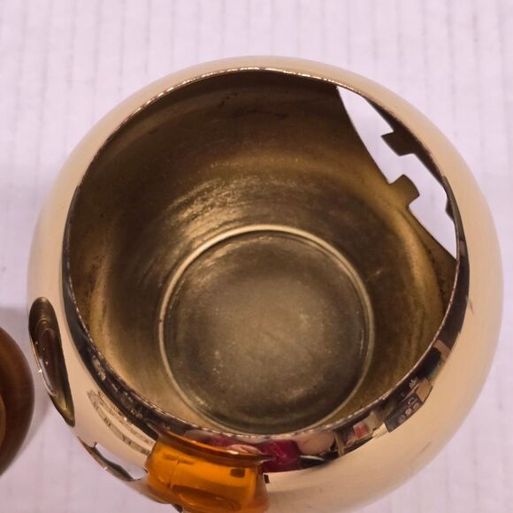 Brass Jack-O-Lantern Pumpkin Votive Lantern Candle Holder Halloween - Picture 5 of 8